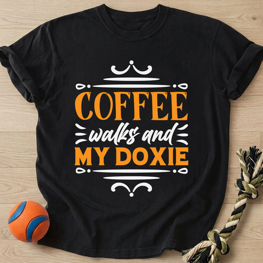 Coffee Walks T-Shirt โ Black t-shirt