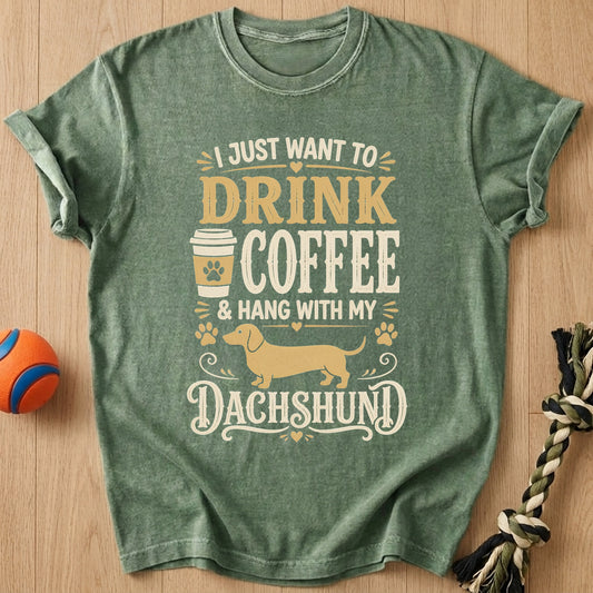 Doxie Coffee T-Shirt โ Moss t-shirt