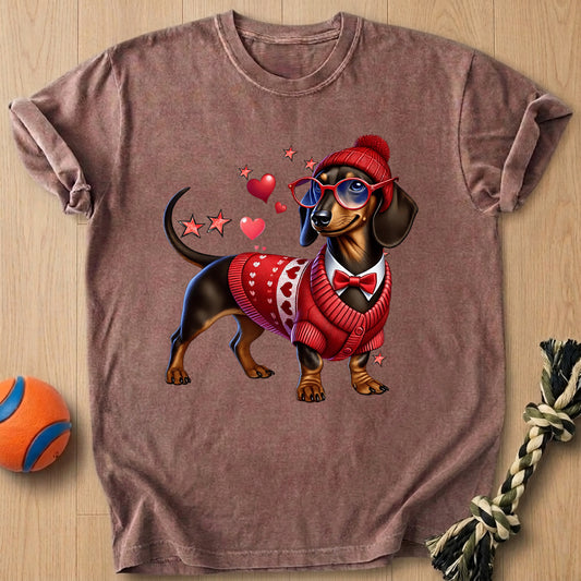 Doxie Valentines T-Shirt โ Espresso t-shirt