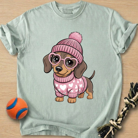 Valentine Dachshund T-Shirt โ Bay t-shirt