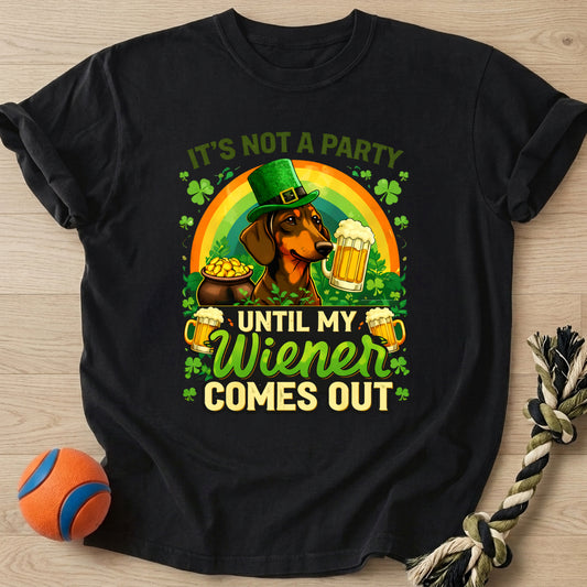 Wiener Comes Out T-Shirt โ Black t-shirt