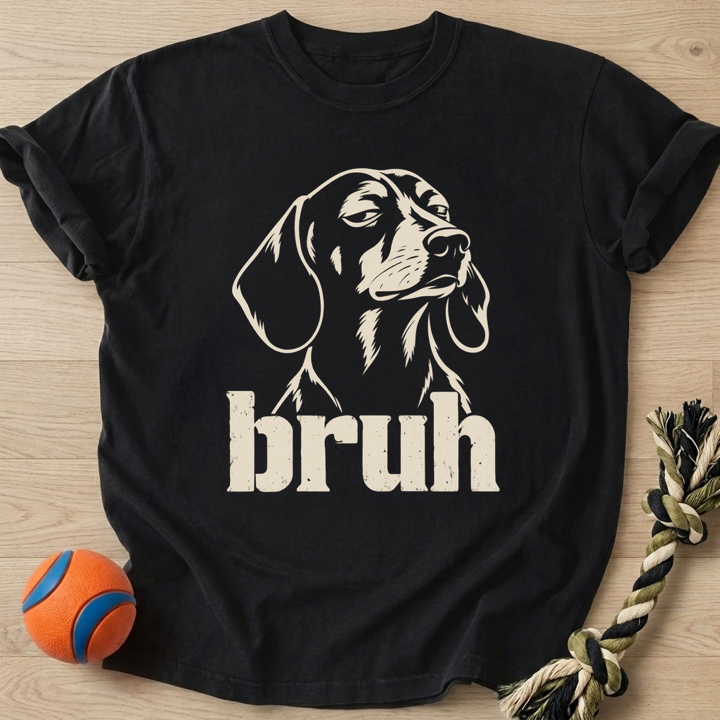 Bruh Doxie Cream T-Shirt – Black t-shirt