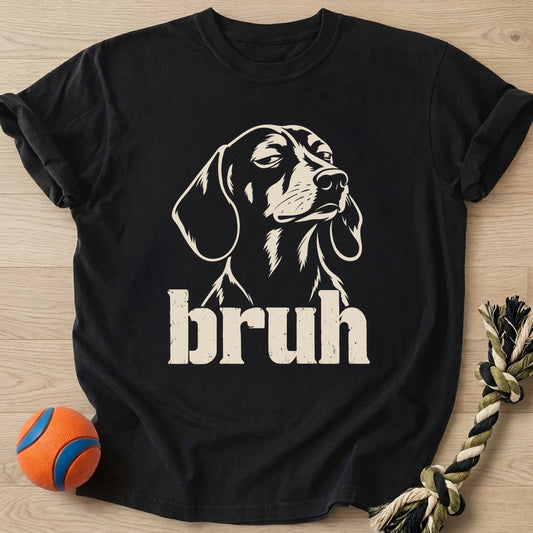 Bruh Doxie Cream T-Shirt – Black t-shirt