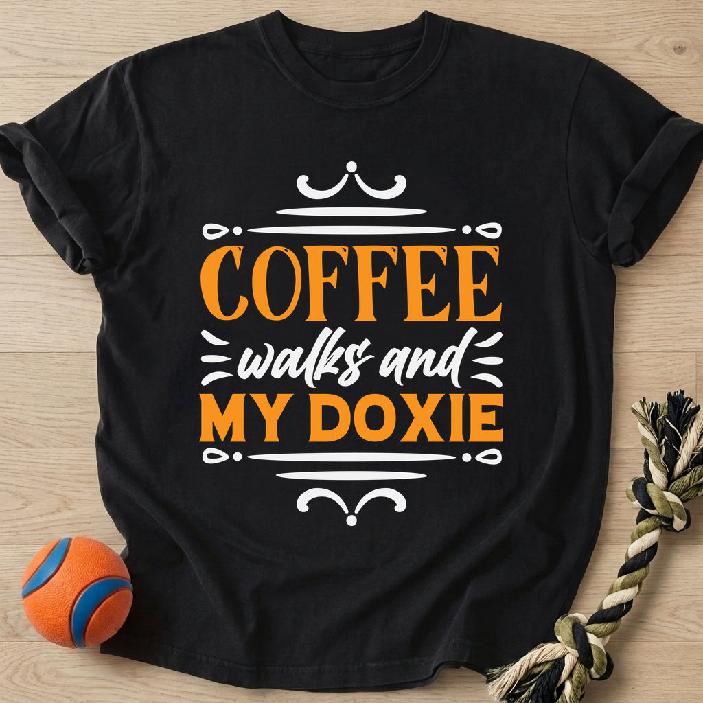 Coffee Walks T-Shirt – Black t-shirt