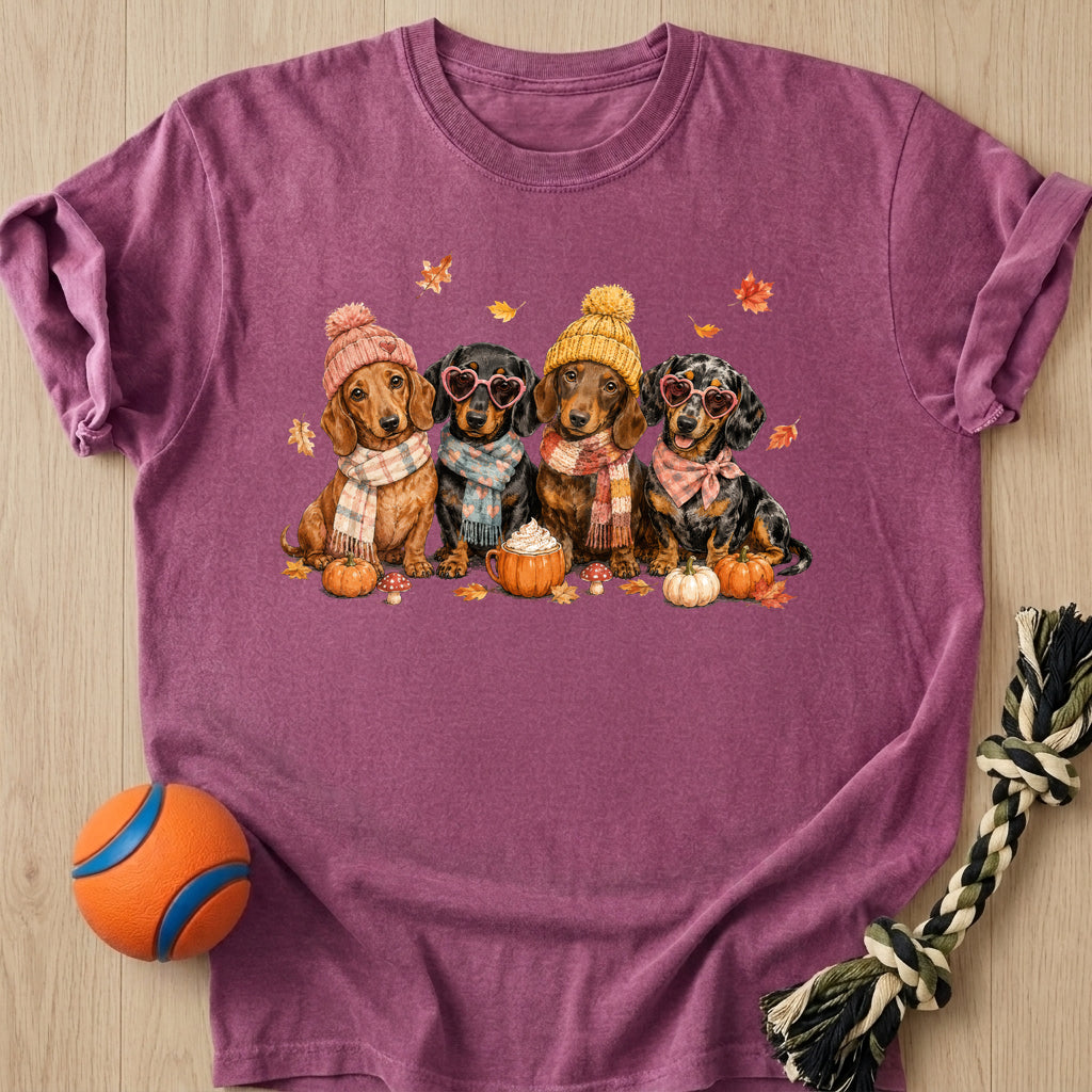 Dachshunds Fall T-Shirt – Berry t-shirt