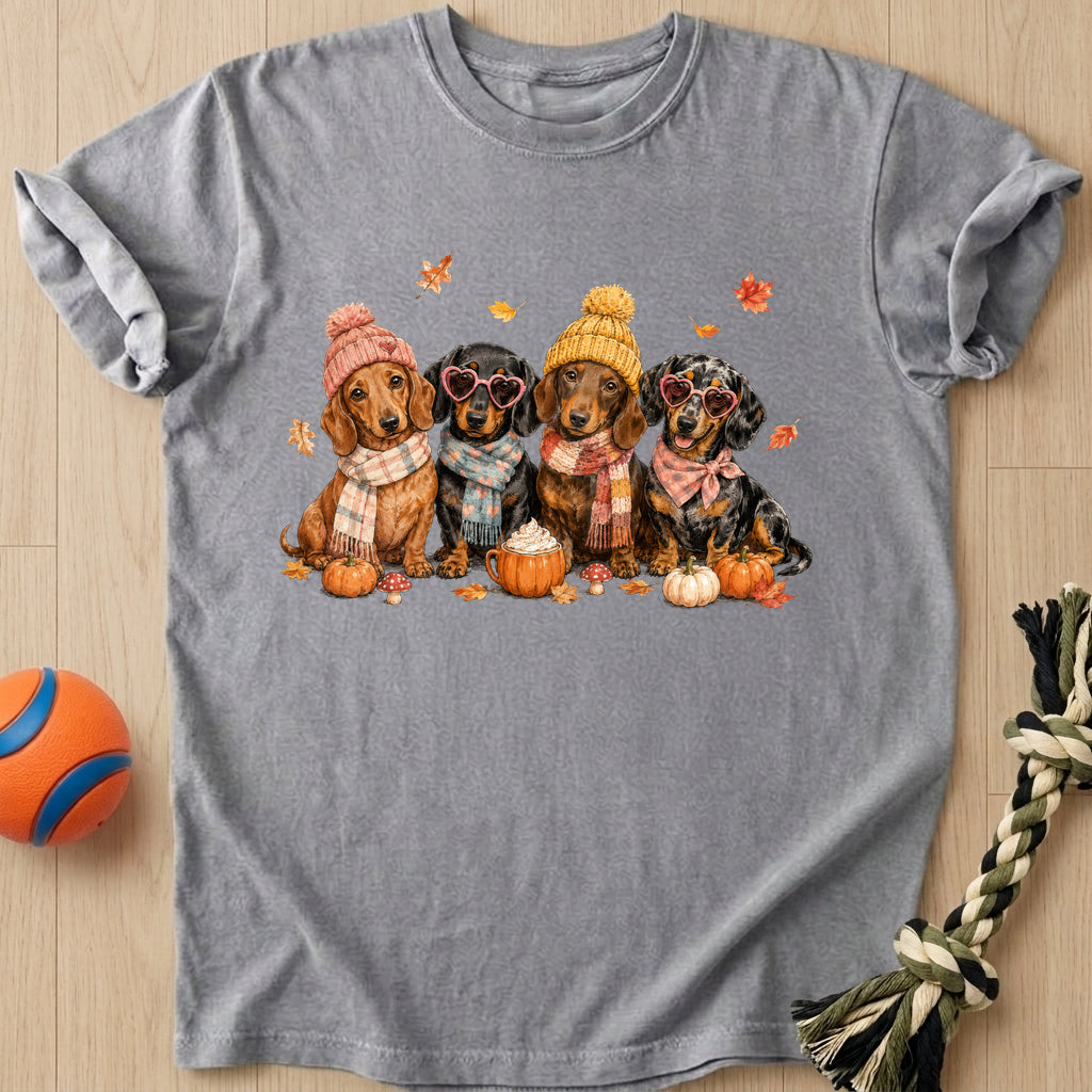 Dachshunds Fall T-Shirt – Grey t-shirt