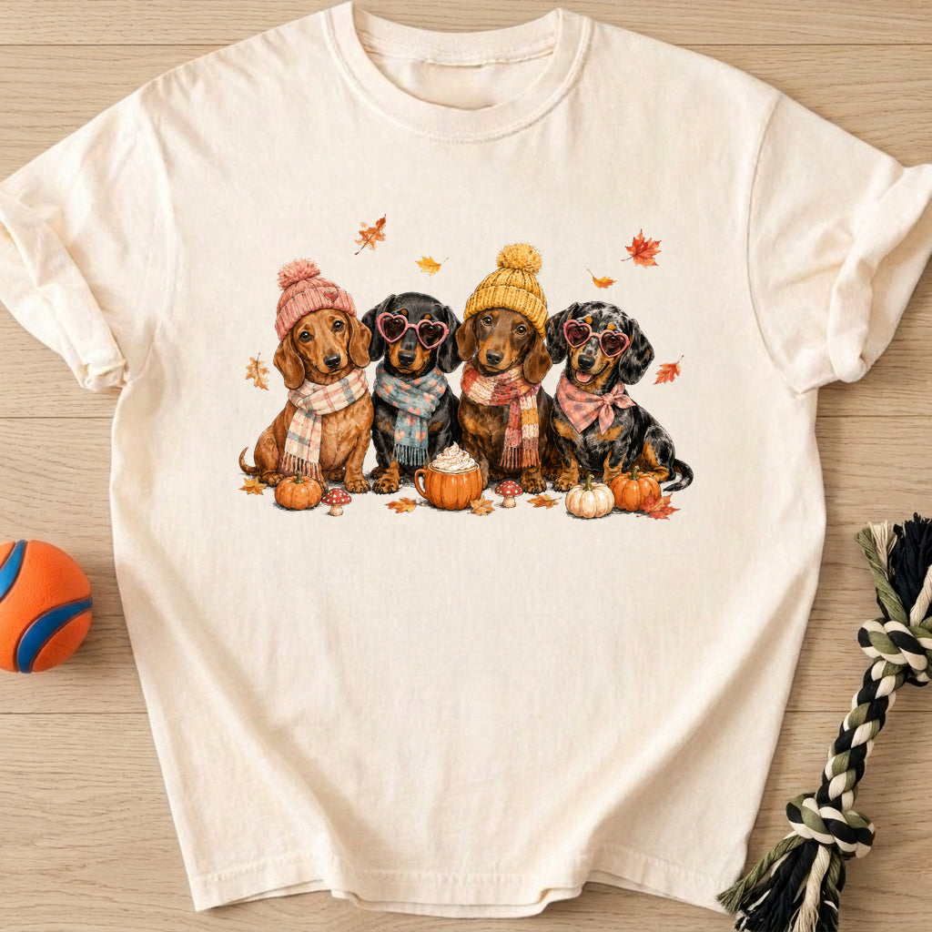 Dachshunds Fall T-Shirt – Ivory t-shirt