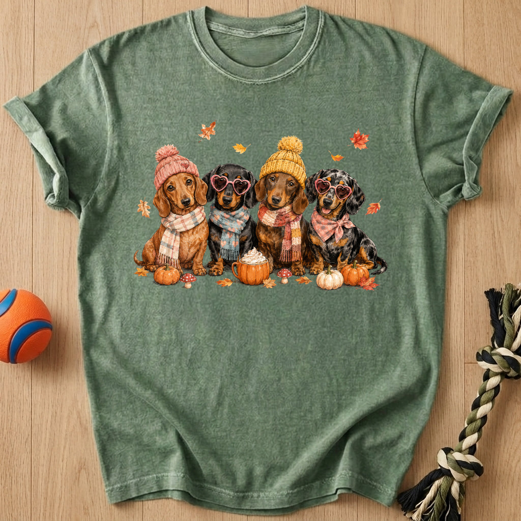 Dachshunds Fall T-Shirt – Moss t-shirt