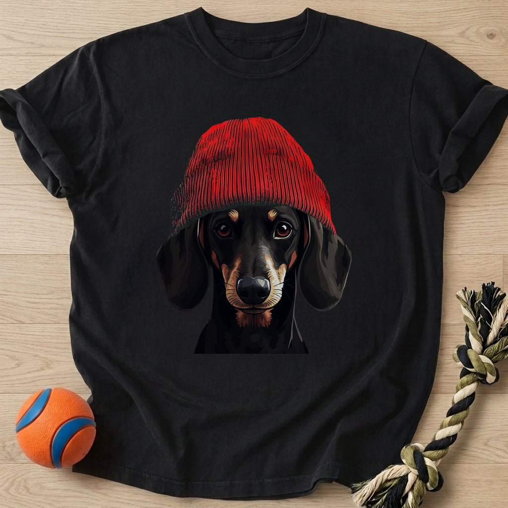 Doxie Beanie T-Shirt – Black t-shirt