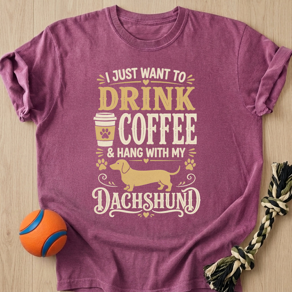 Doxie Coffee T-Shirt – Berry t-shirt
