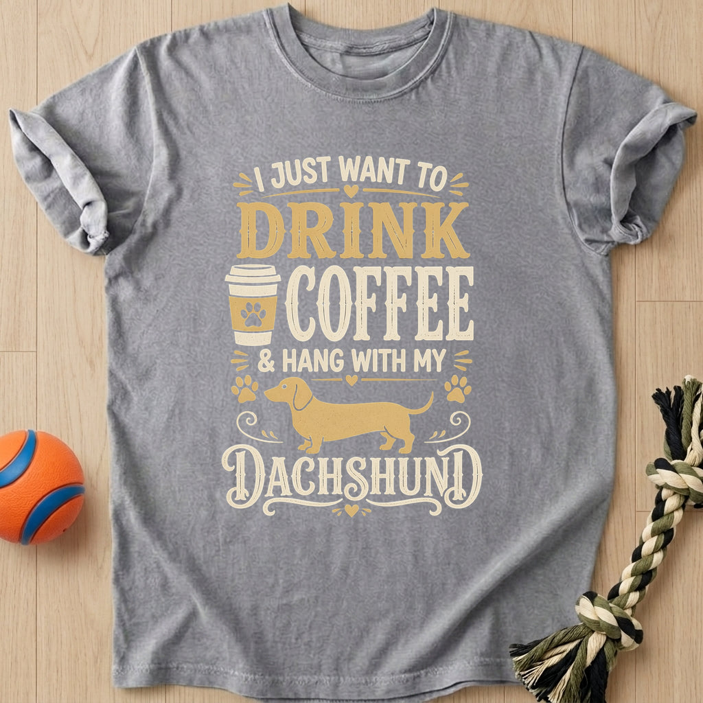 Doxie Coffee T-Shirt – Grey t-shirt
