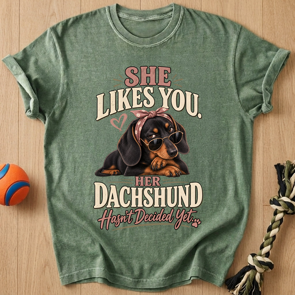Doxie Decision T-Shirt – Moss t-shirt