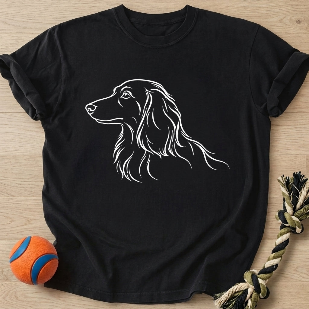 Doxie Outline T-Shirt – Black t-shirt