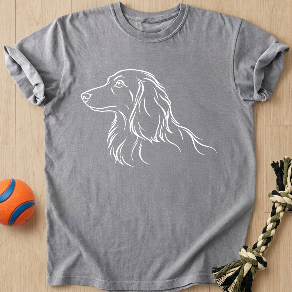 Doxie Outline T-Shirt – Grey t-shirt