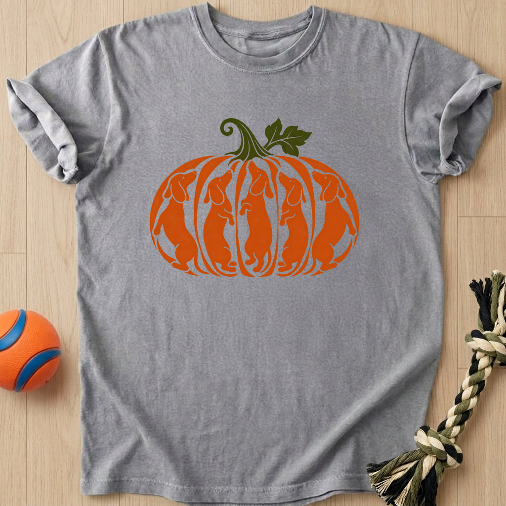 Doxie Pumpkin T-Shirt – Grey t-shirt