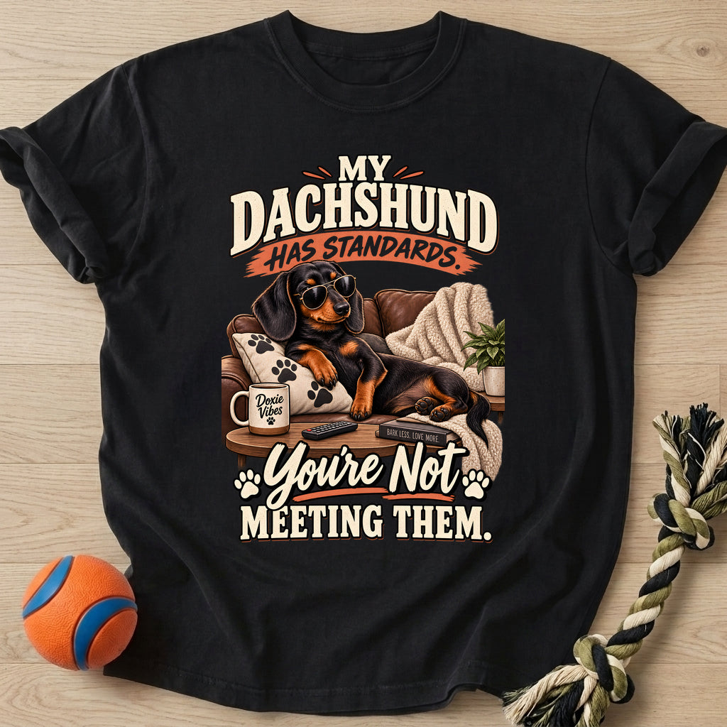 Doxie Standards T-Shirt – Black t-shirt