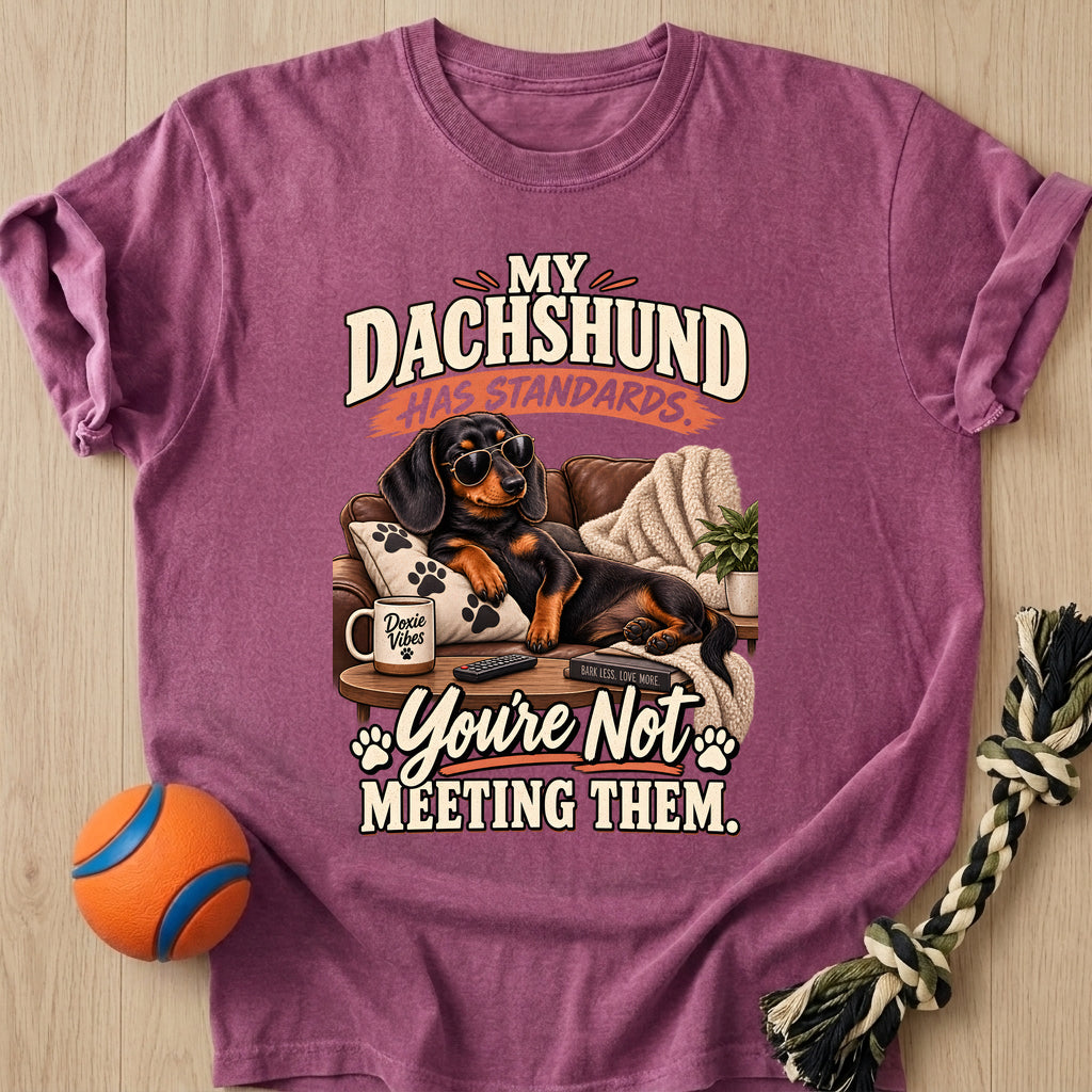 Doxie Standards T-Shirt – Berry t-shirt