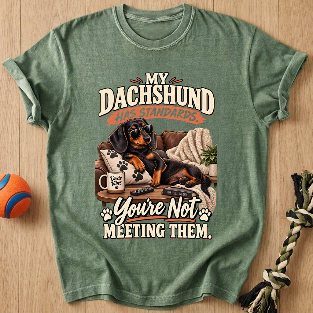 Doxie Standards T-Shirt – Moss t-shirt