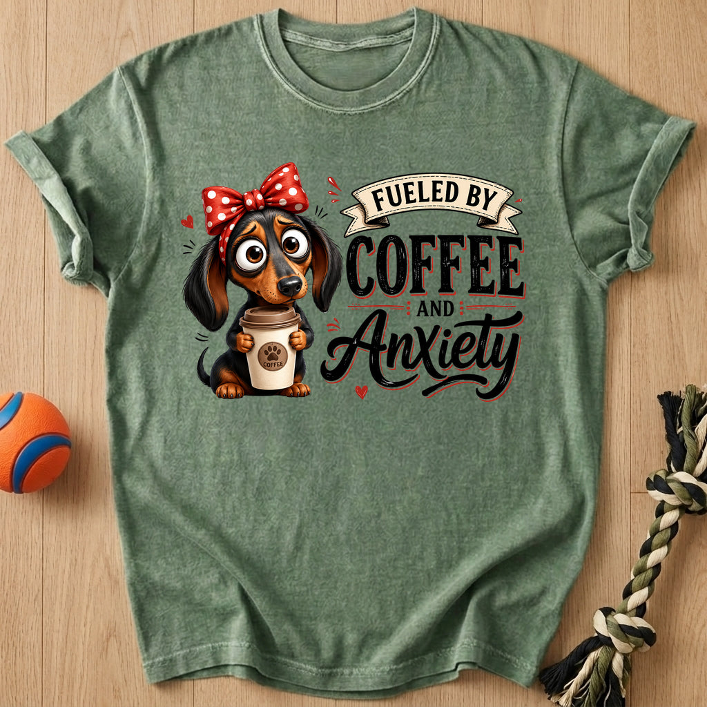 Fueled By Coffee T-Shirt – Moss t-shirt