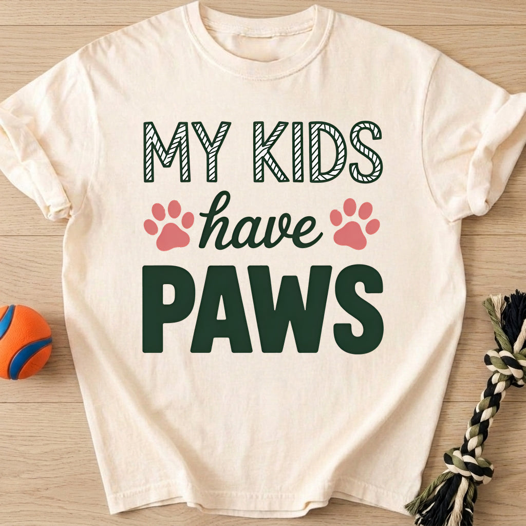Kids Paws T-Shirt – Ivory t-shirt