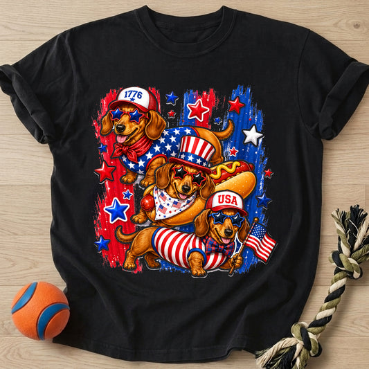 Patriotic Doxie T-Shirt – Black t-shirt