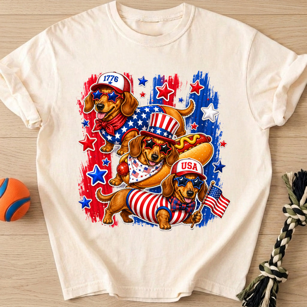 Patriotic Doxie T-Shirt – Ivory t-shirt
