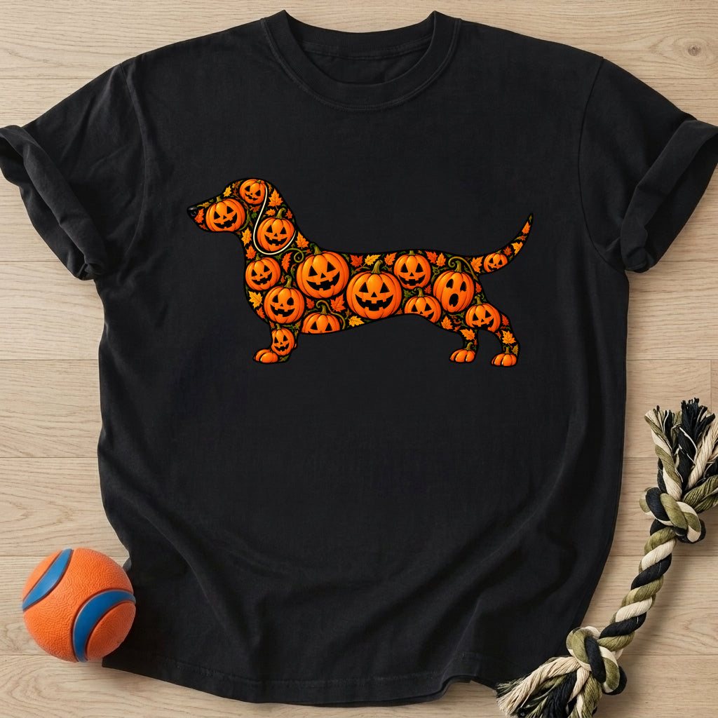 Pumpkin Doxie T-Shirt – Black t-shirt