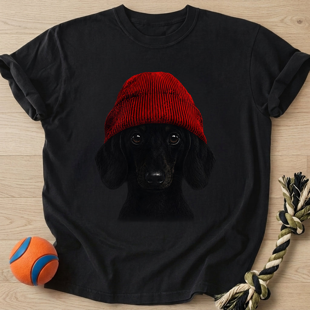 Red Beanie T-Shirt