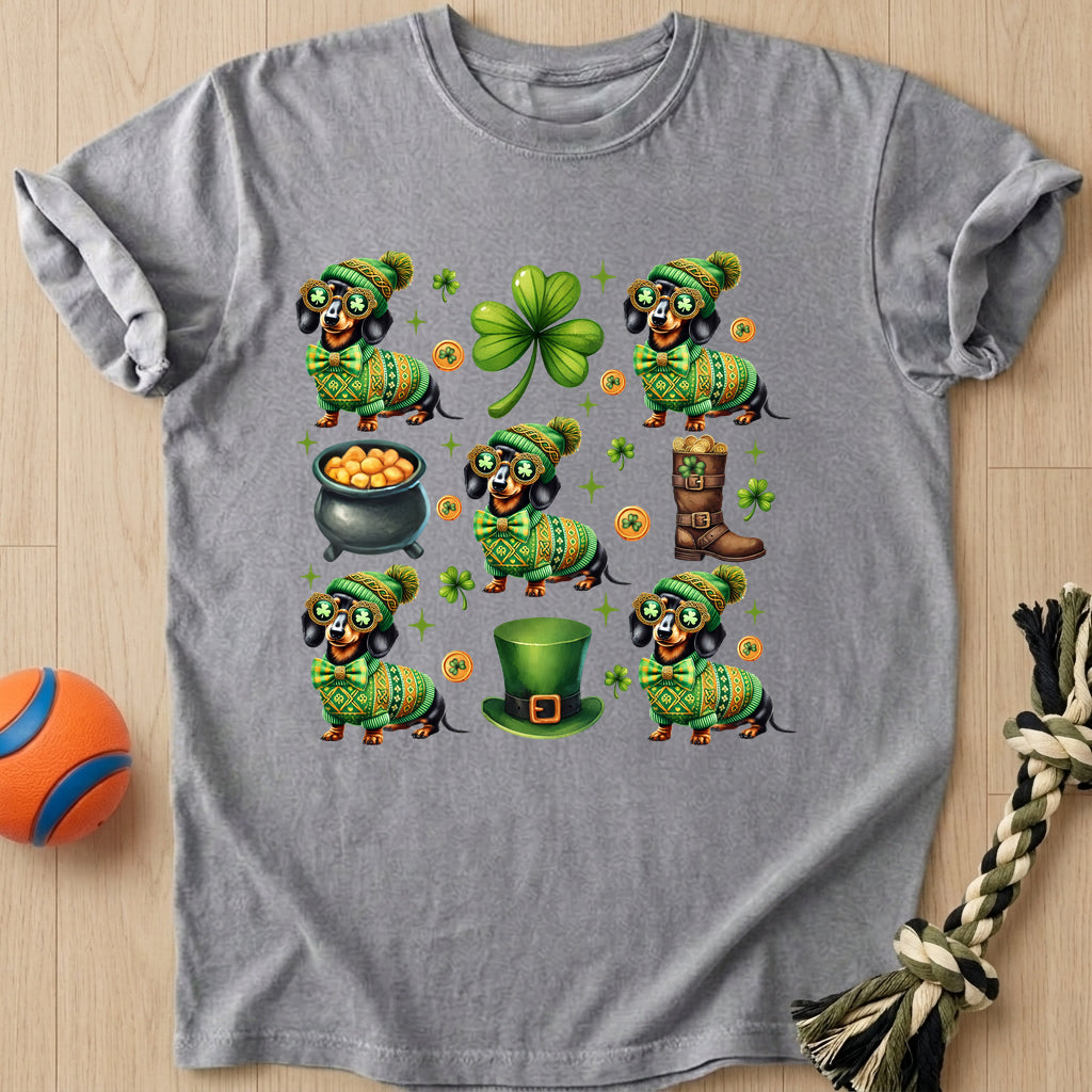 Shamrock Doxie T-Shirt – Grey t-shirt