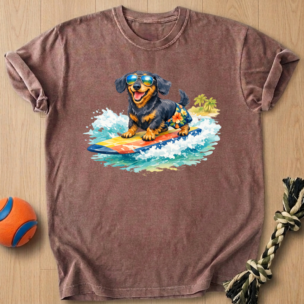 Surfing Dachshund T-Shirt – Espresso t-shirt