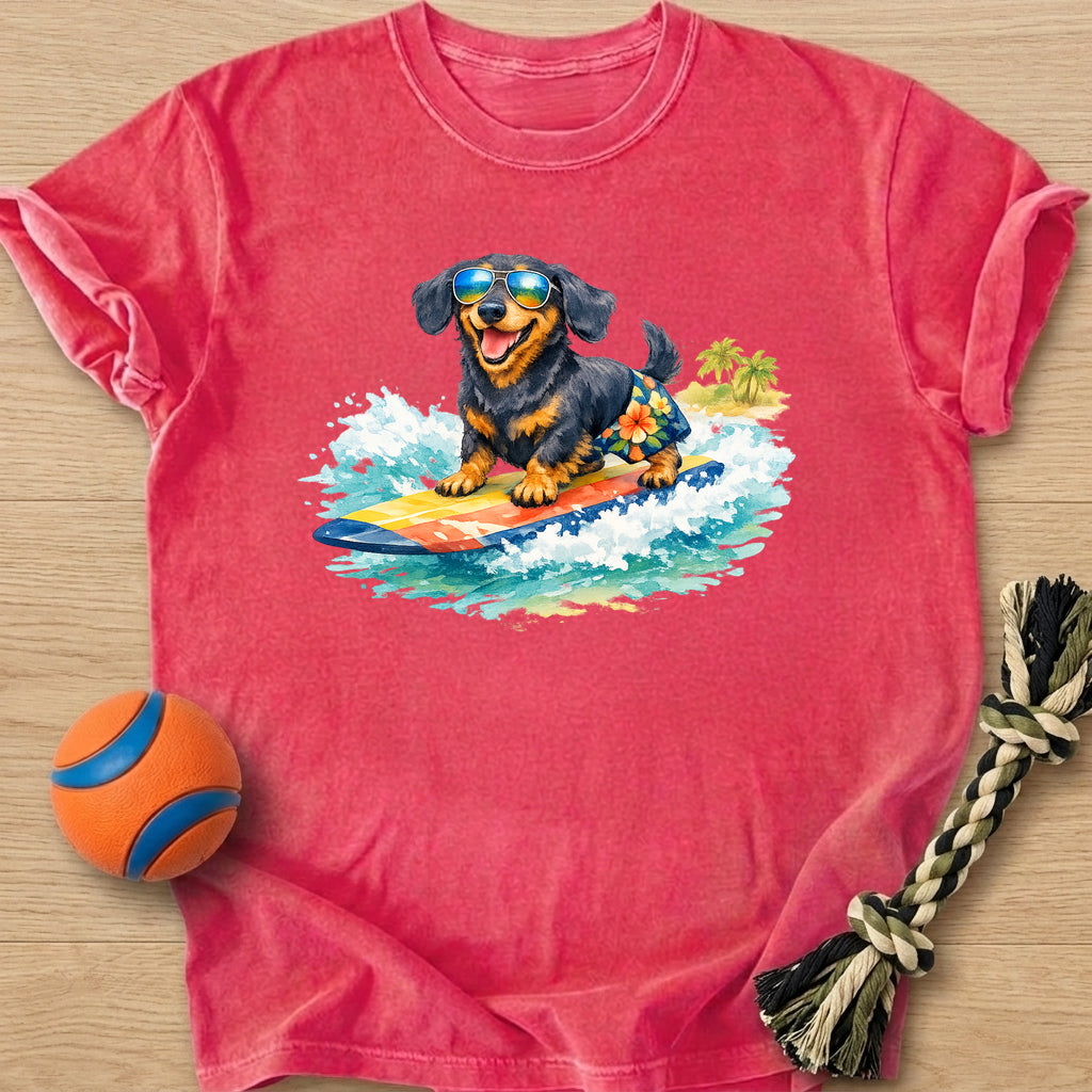 Surfing Dachshund T-Shirt – Watermelon t-shirt