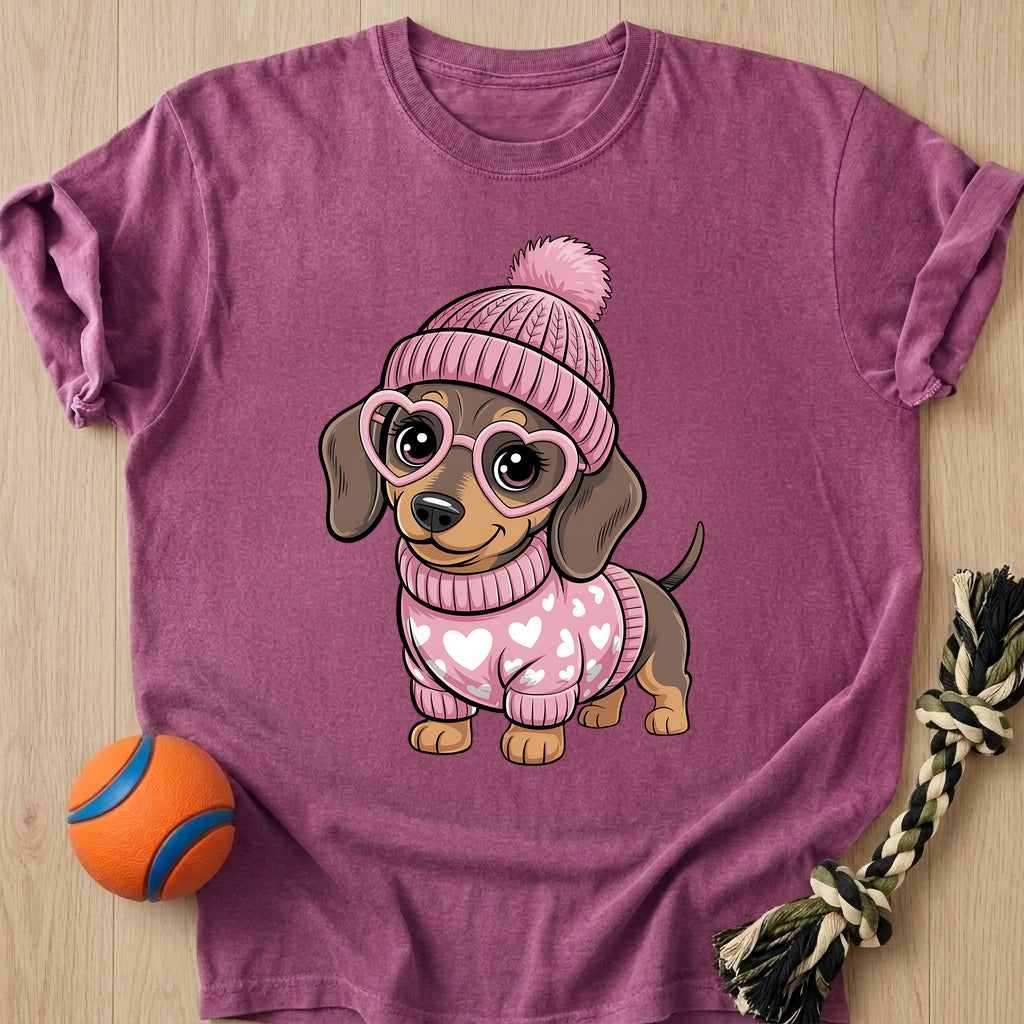 Valentine Dachshund T-Shirt – Berry t-shirt