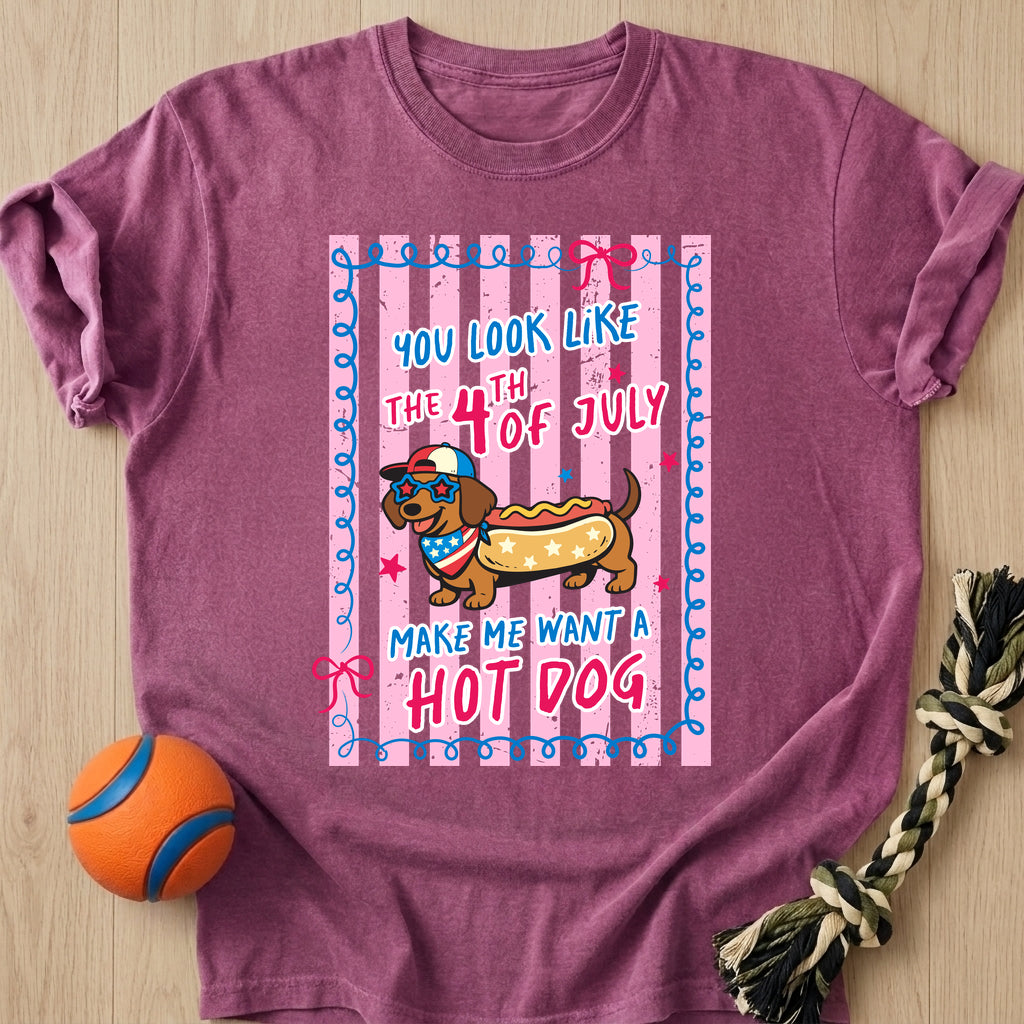 Want A Hot Dog T-Shirt – Berry t-shirt