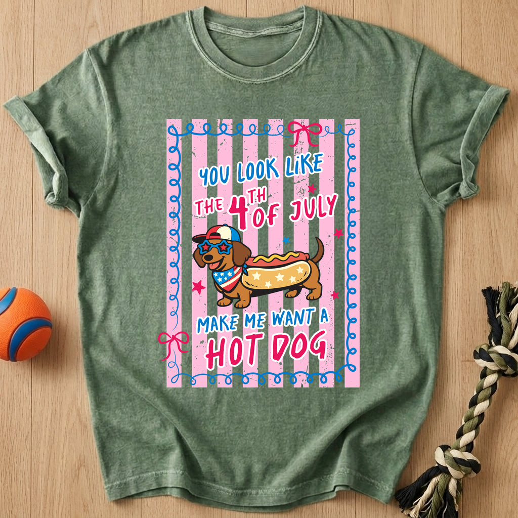 Want A Hot Dog T-Shirt – Moss t-shirt