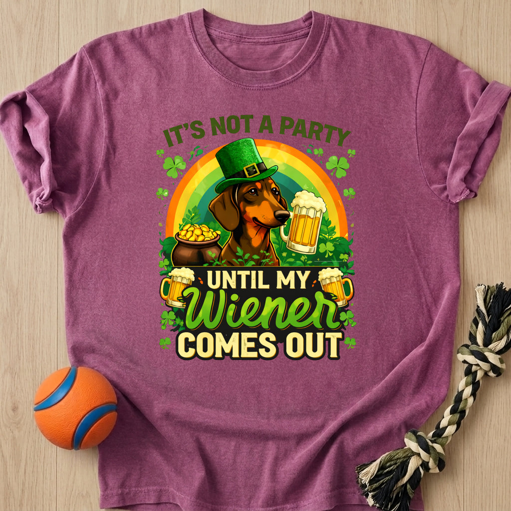 Wiener Comes Out T-Shirt – Berry t-shirt