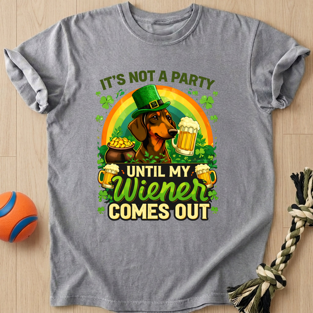 Wiener Comes Out T-Shirt – Grey t-shirt