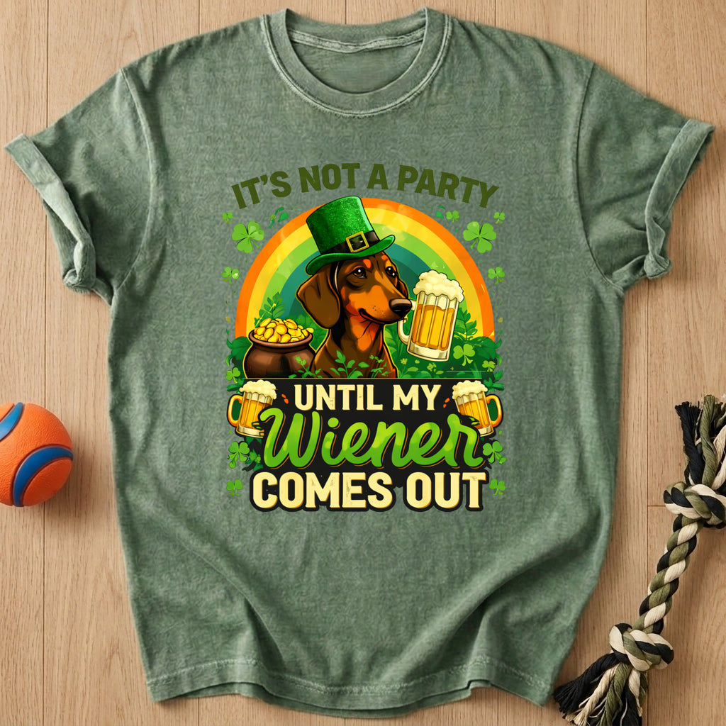 Wiener Comes Out T-Shirt – Moss t-shirt