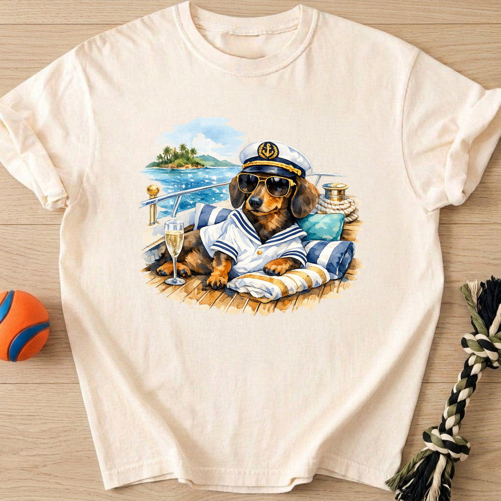 Yacht Dachshund T-Shirt – Ivory t-shirt