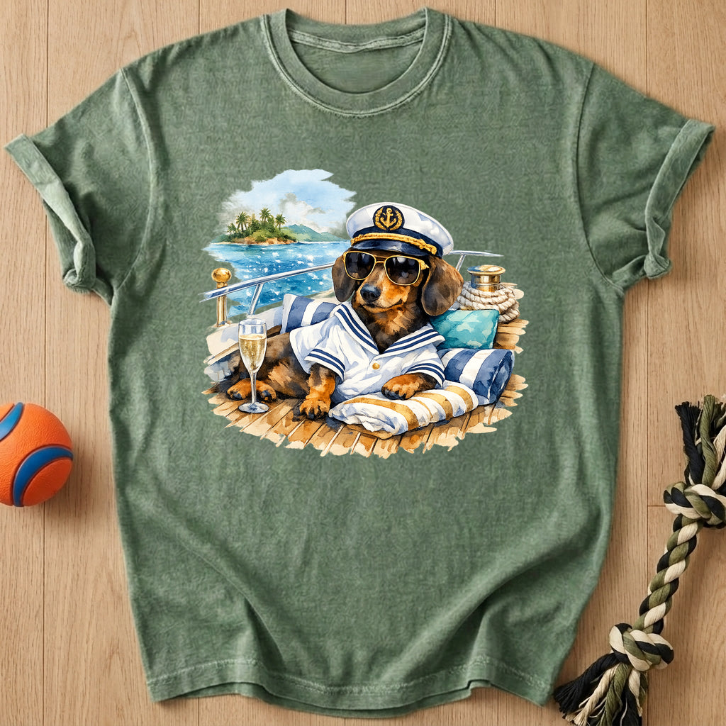Yacht Dachshund T-Shirt – Moss t-shirt